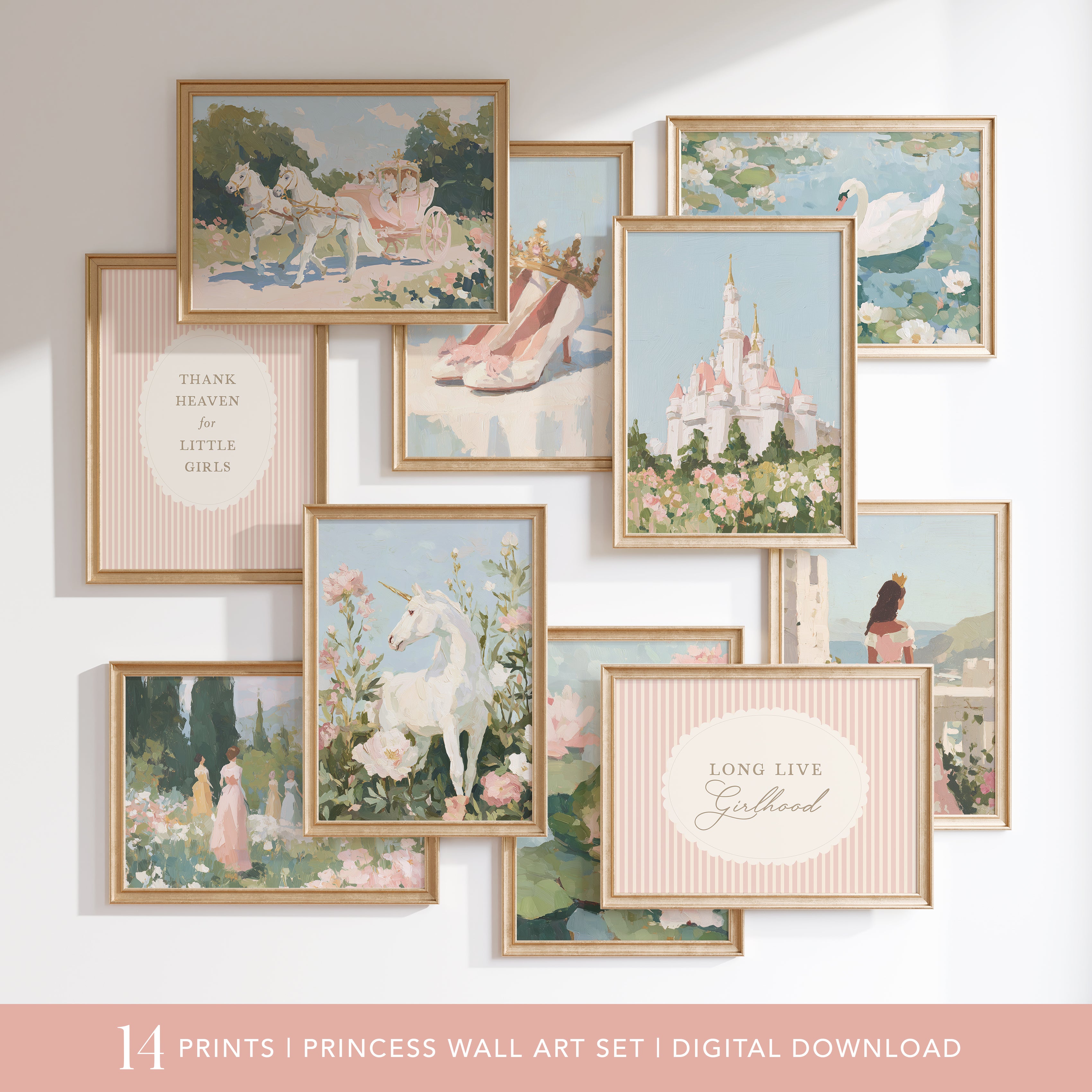 Vntg 50s Golden Hair Princess NANNY Handkerchief Whimsical Nursery Frameable Art Vintage Princess Fairytale Nursery Wall Art - Little Folk  main image 3