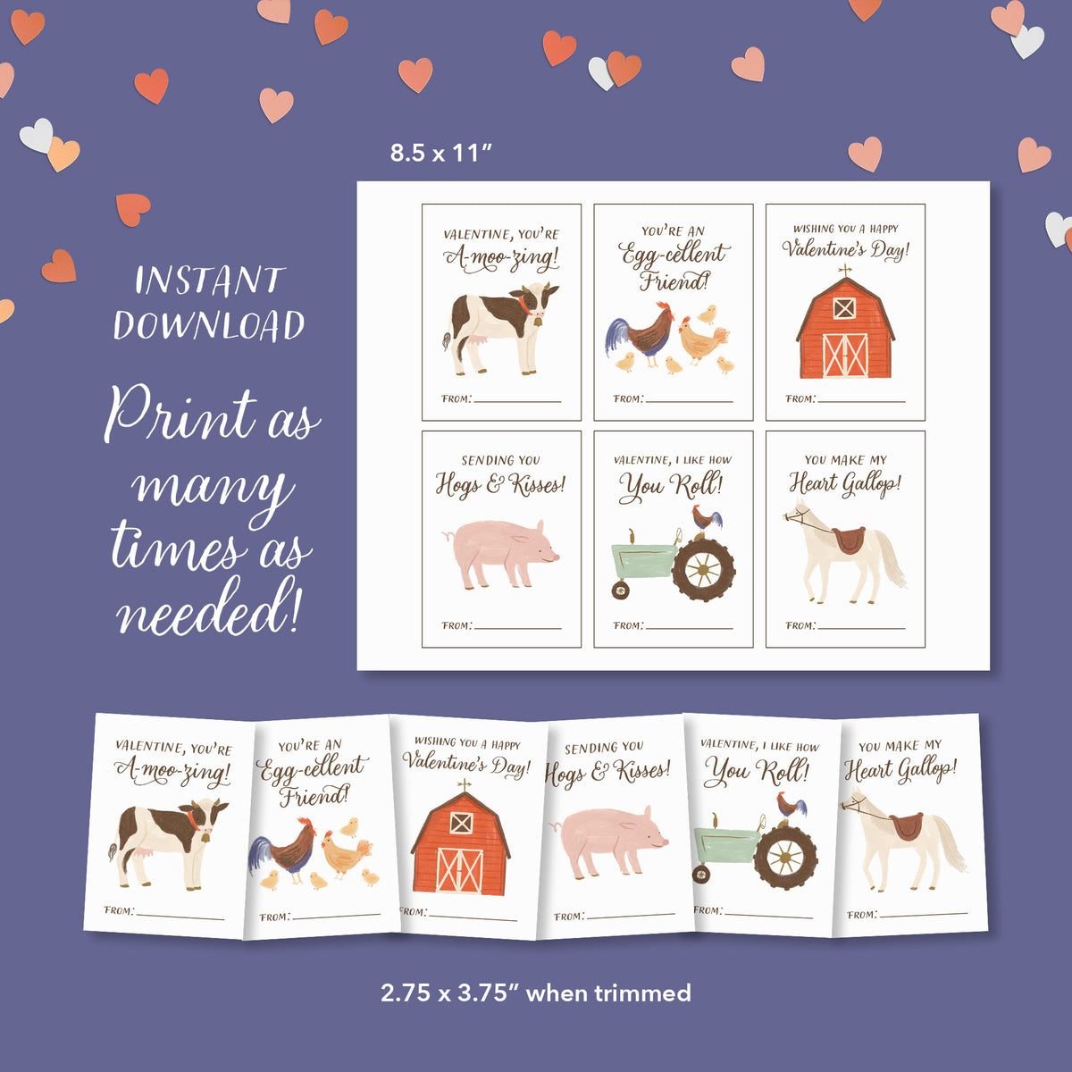 Farm Valentine&#39;s Cards