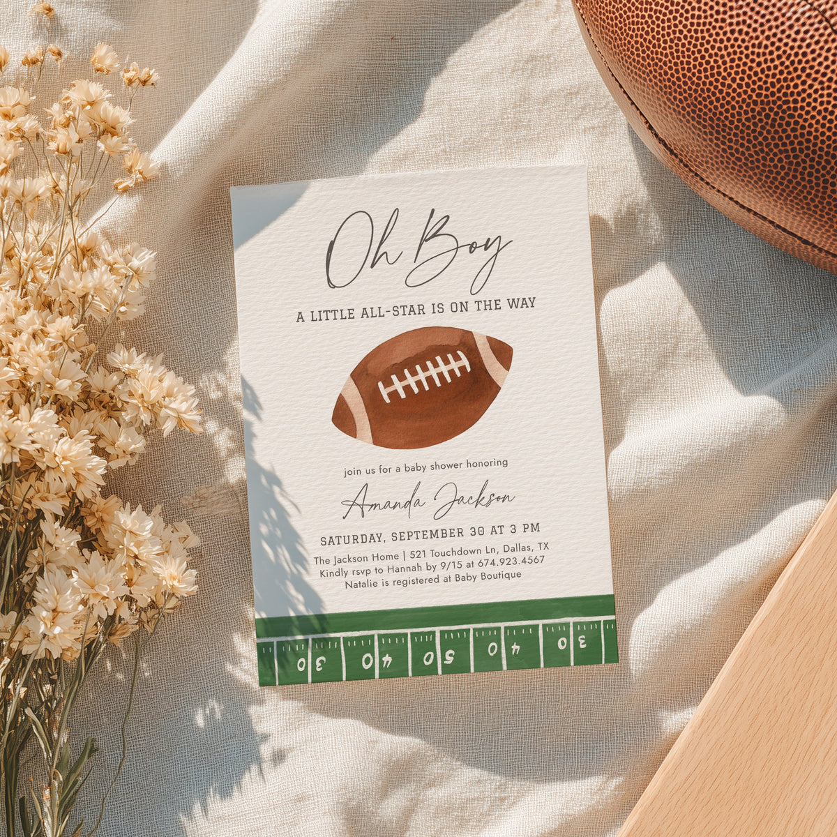 Football Baby Shower Invitation Template