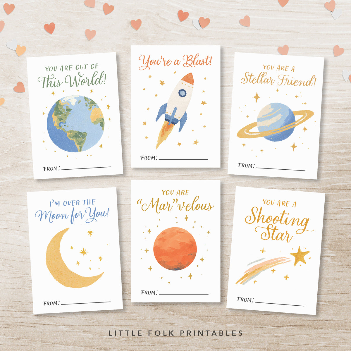 Outer Space Valentine's Cards