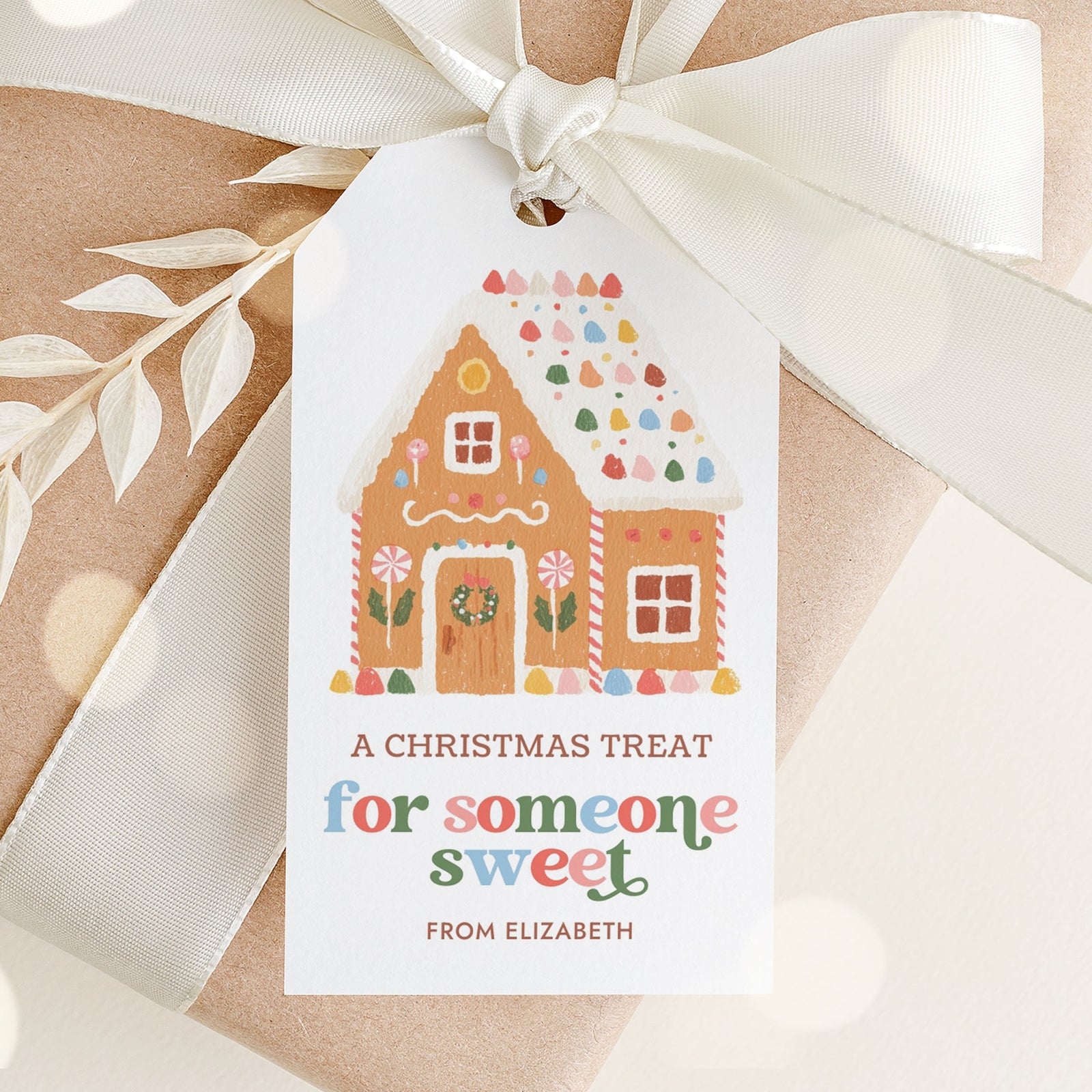 Gingerbread House Holiday Tag Template
