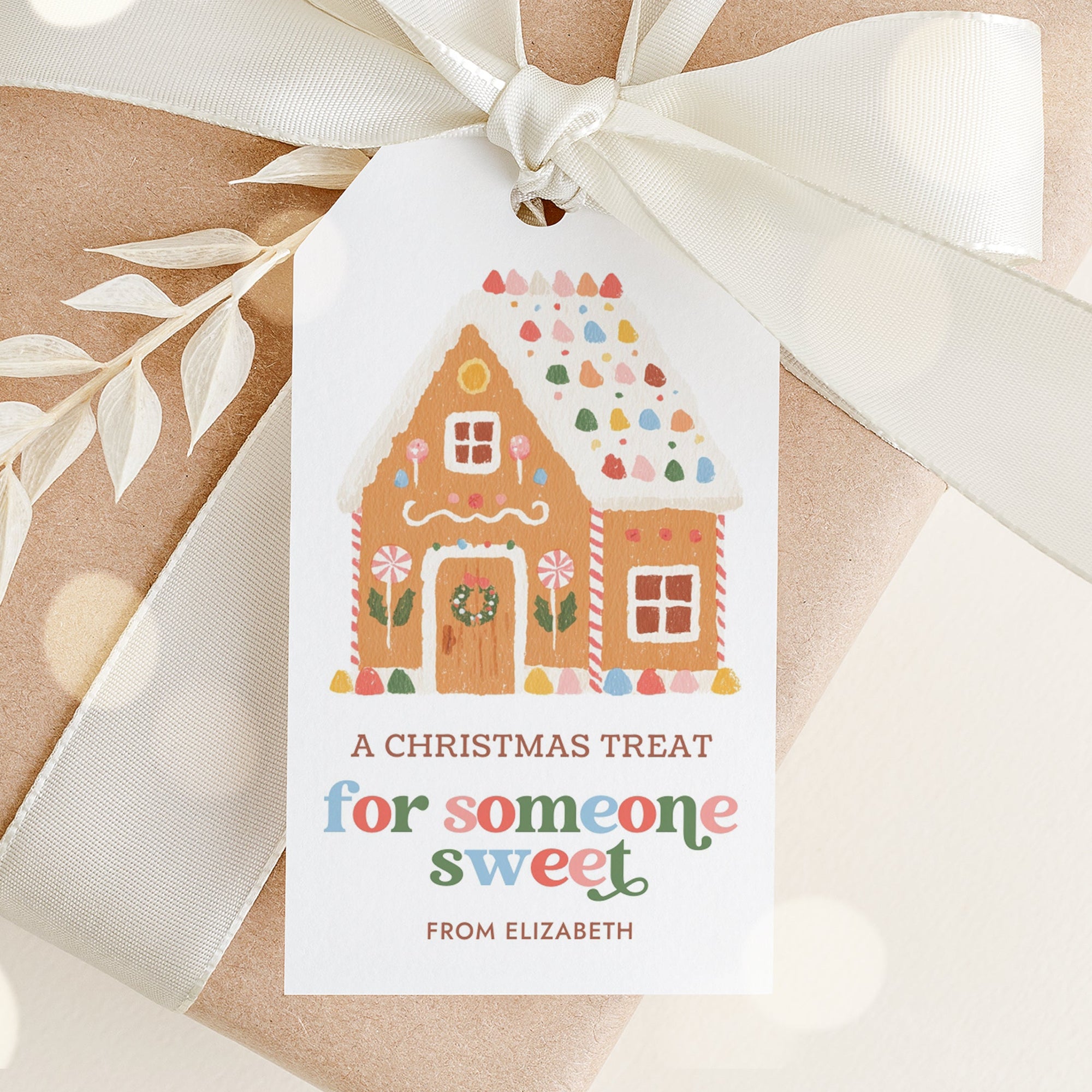 Gingerbread House Holiday Tag Template