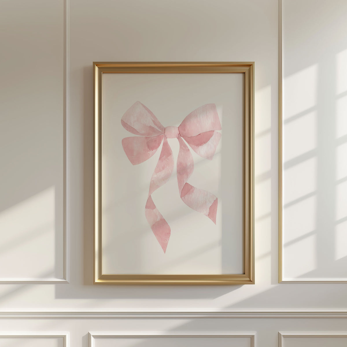 Pink Watercolor Bow Print