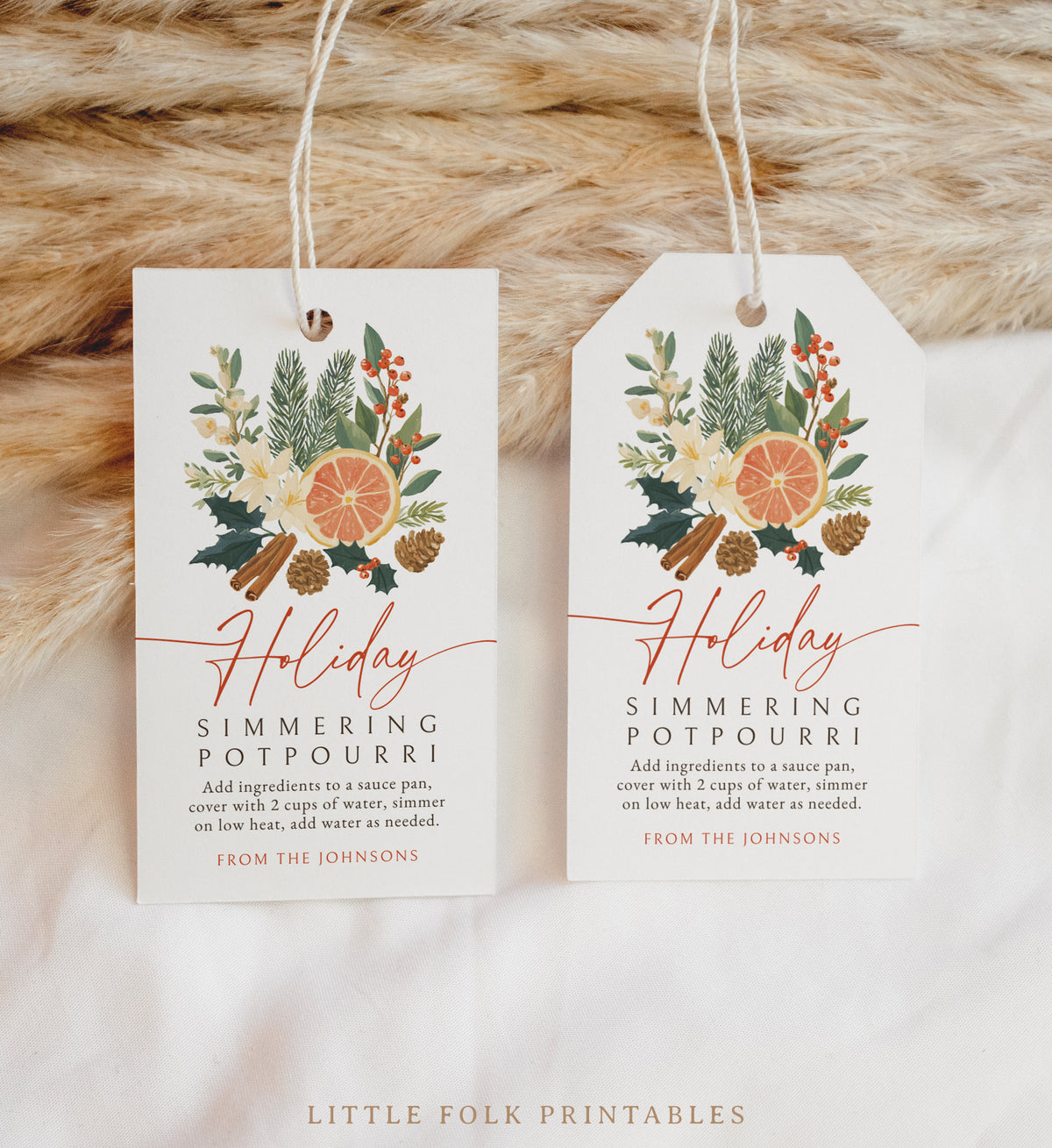 Potpourri Holiday Tag Template