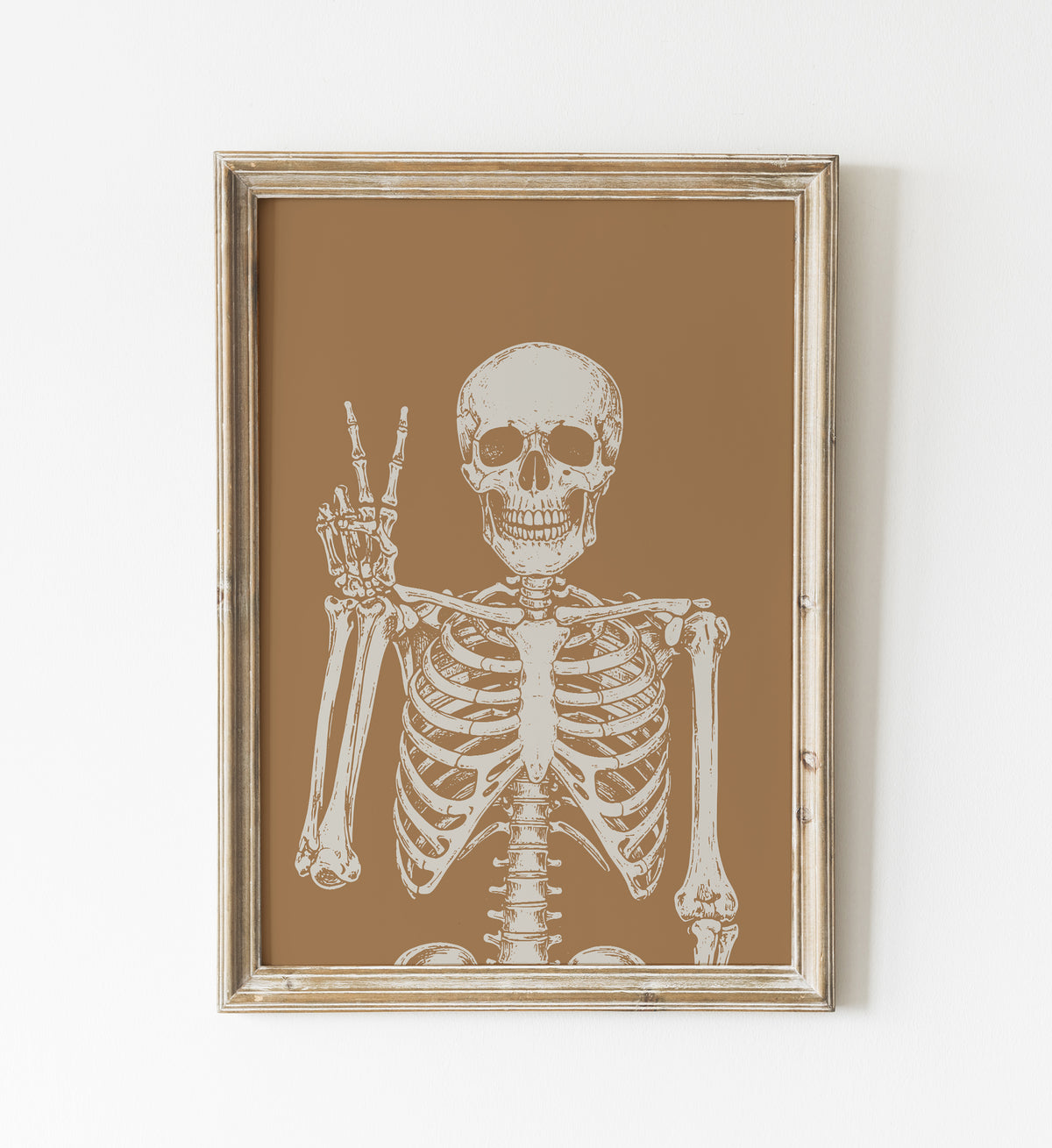 Skeleton on Orange Print