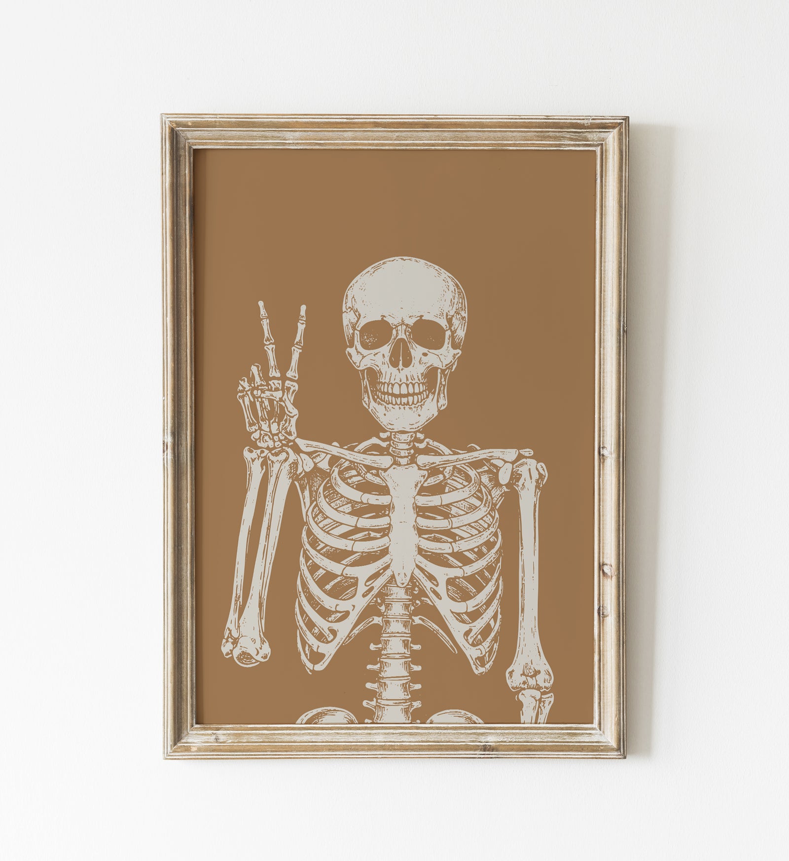 Skeleton on Orange Print