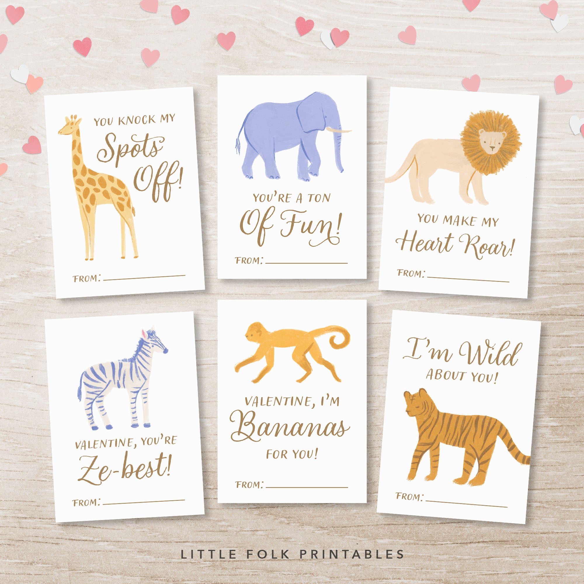 Safari Valentine's Cards