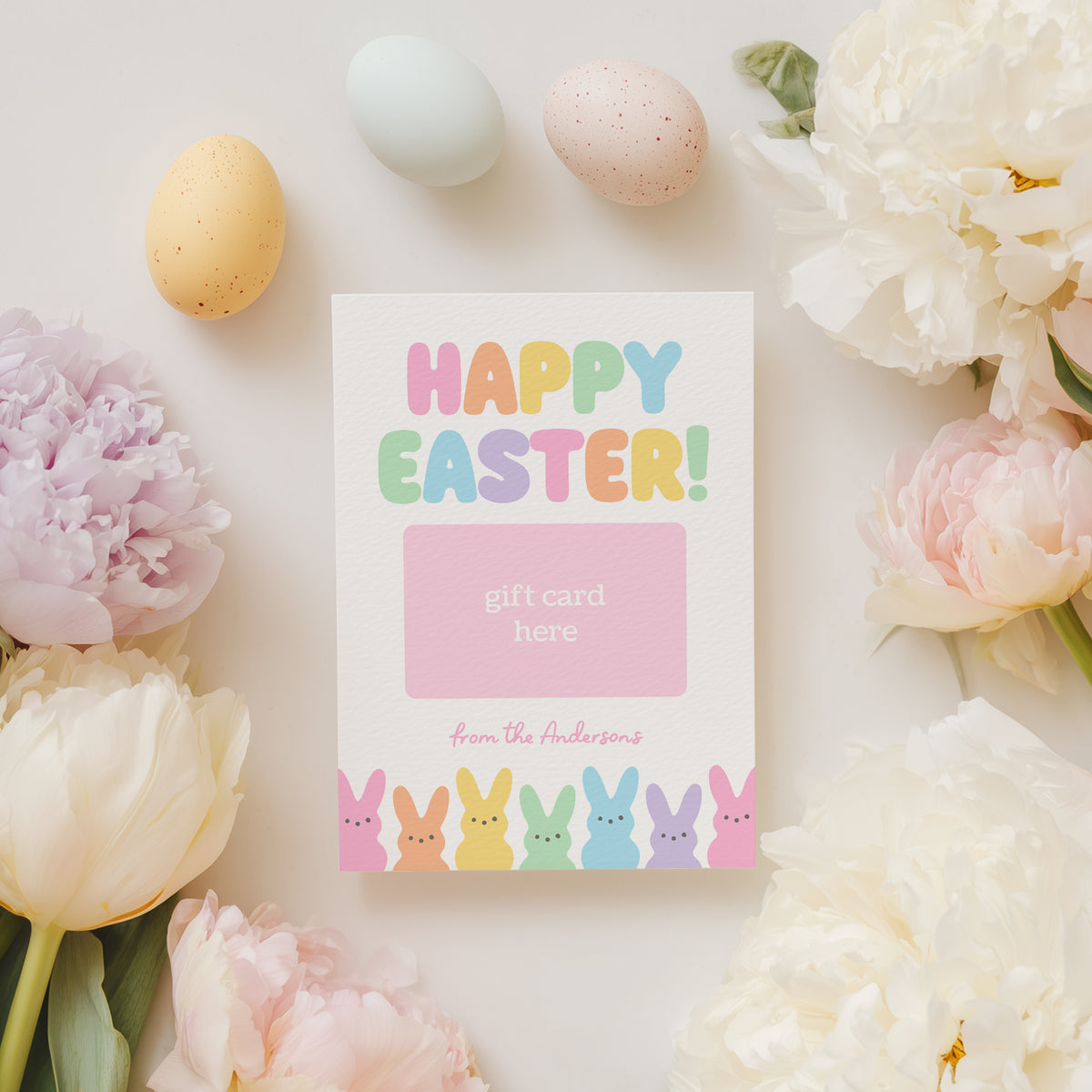 Pastel Bunnies Happy Easter Gift Card Holder
