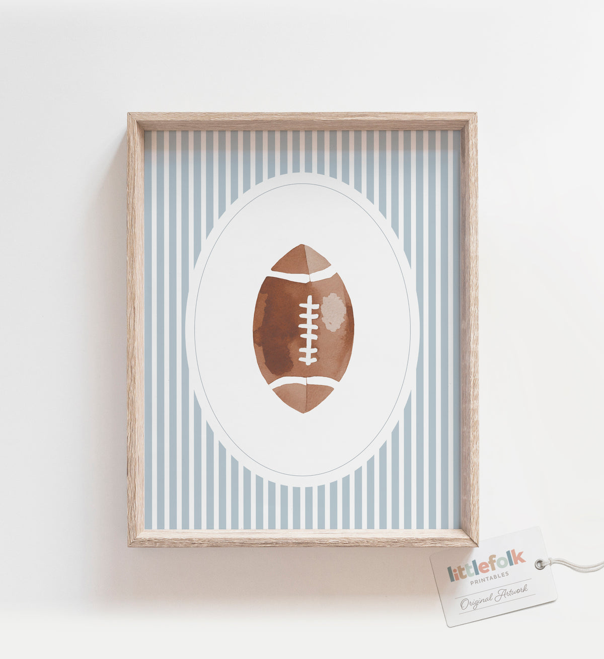 Blue Vintage Football Print