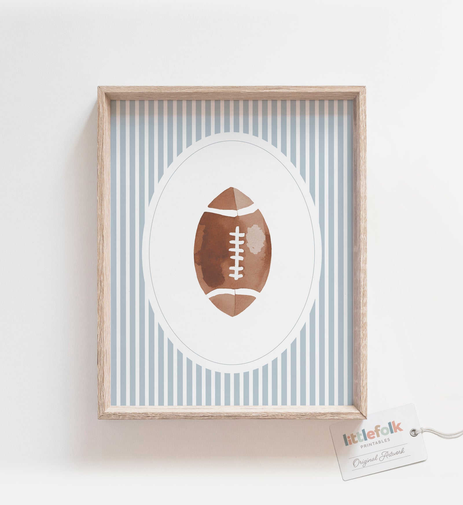 Blue Vintage Football Print