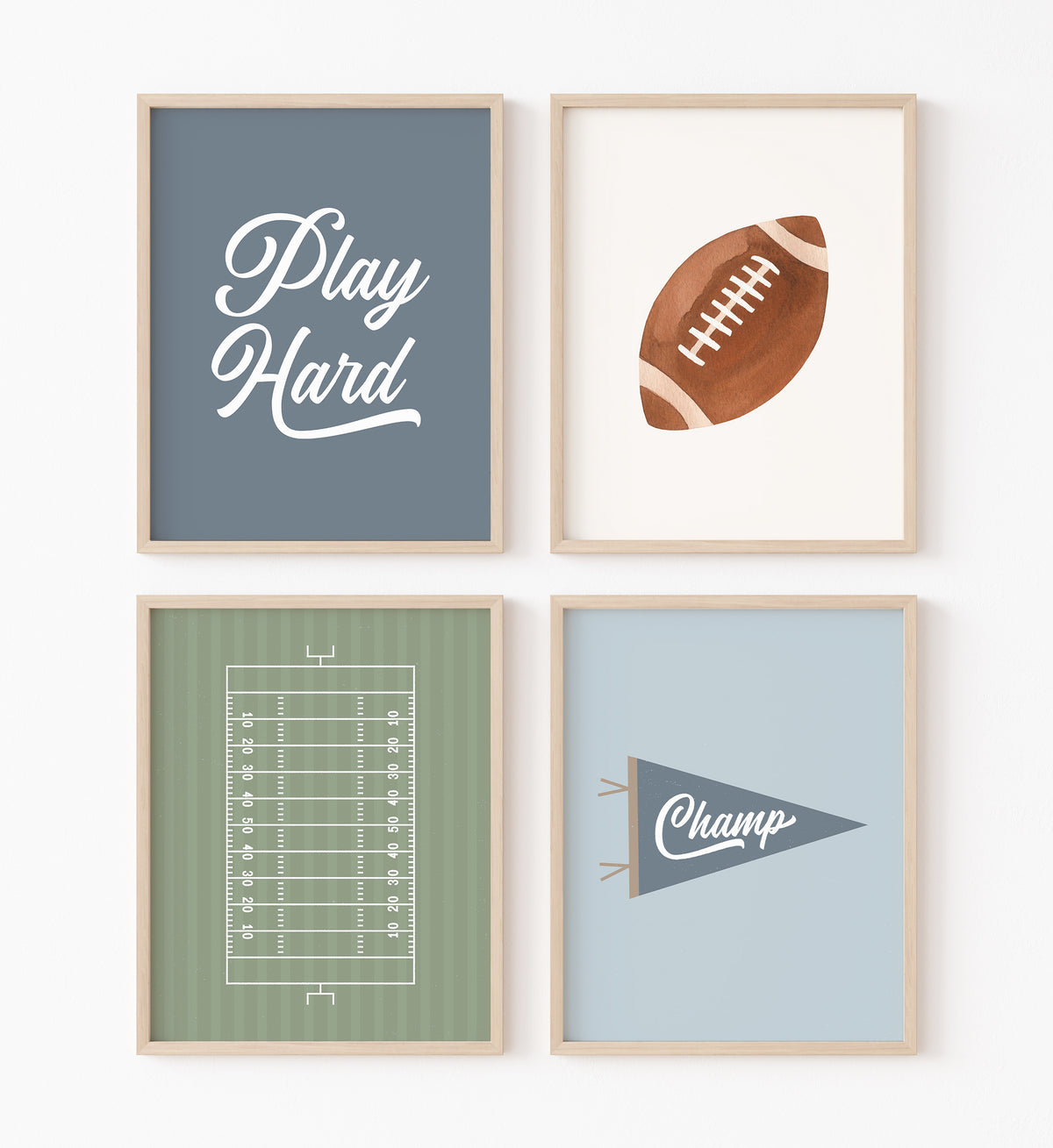 Football Sports Prints - Set of 4