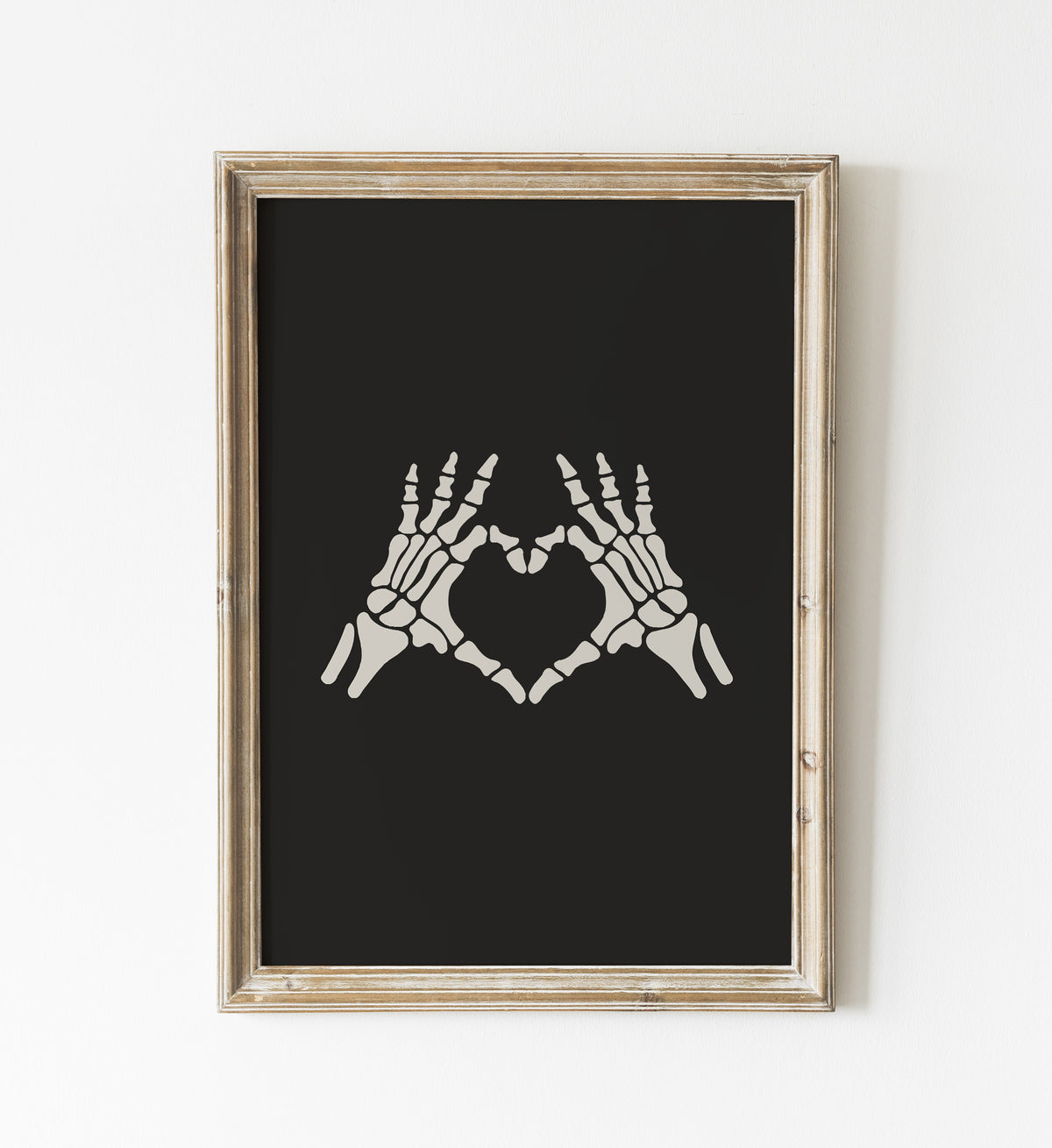Skeleton Heart Hands Print