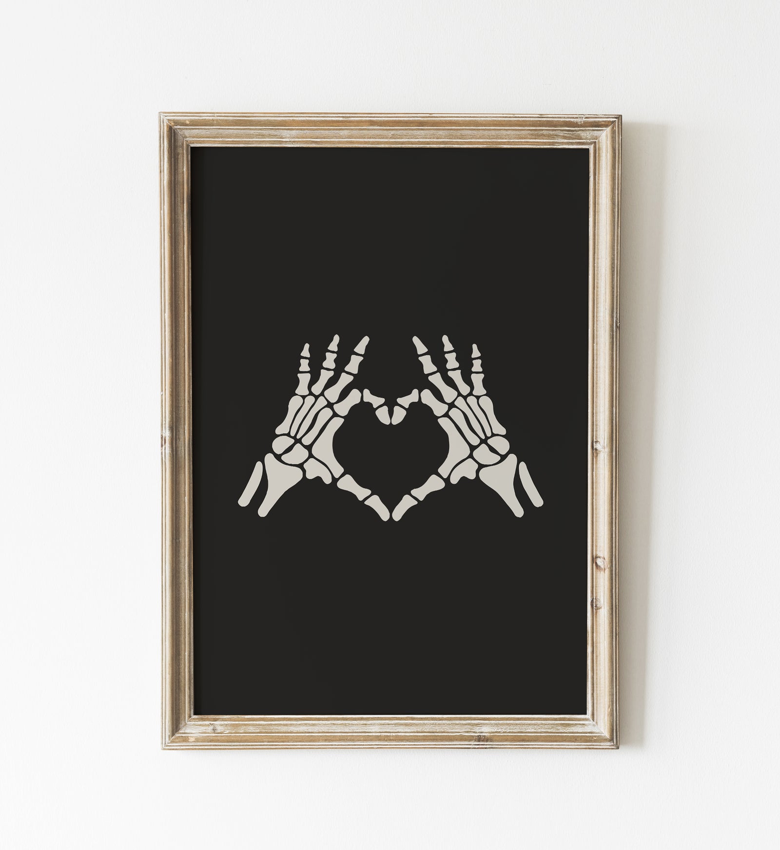 Skeleton Heart Hands Print