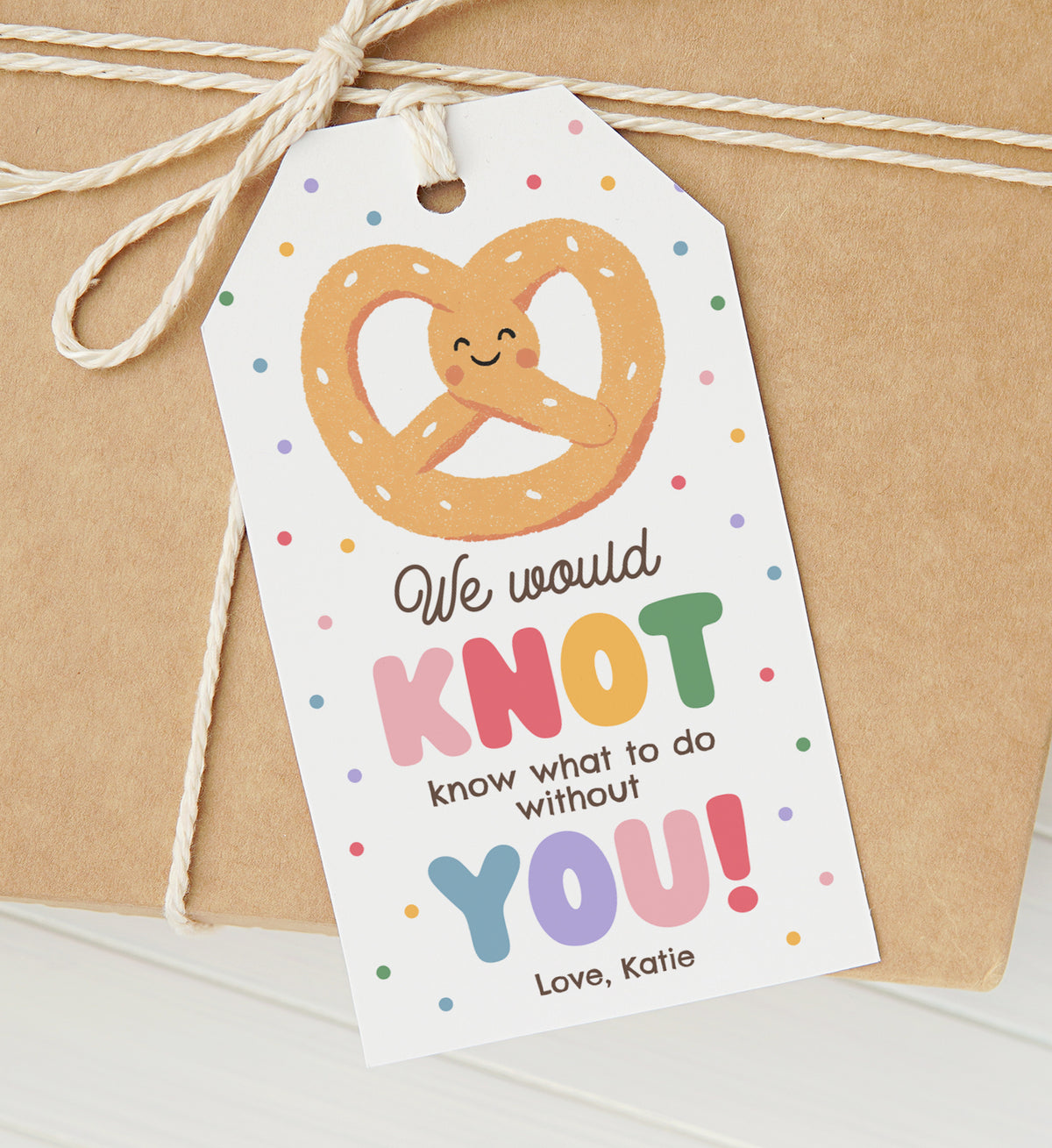 Pretzel Teacher Appreciation Tag Template