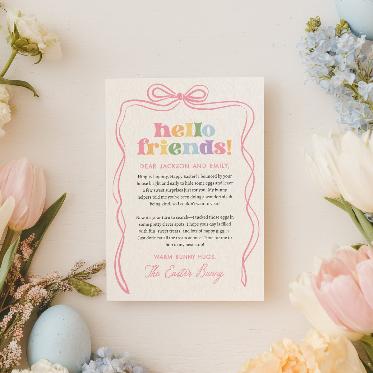 Bow Easter Bunny Letter