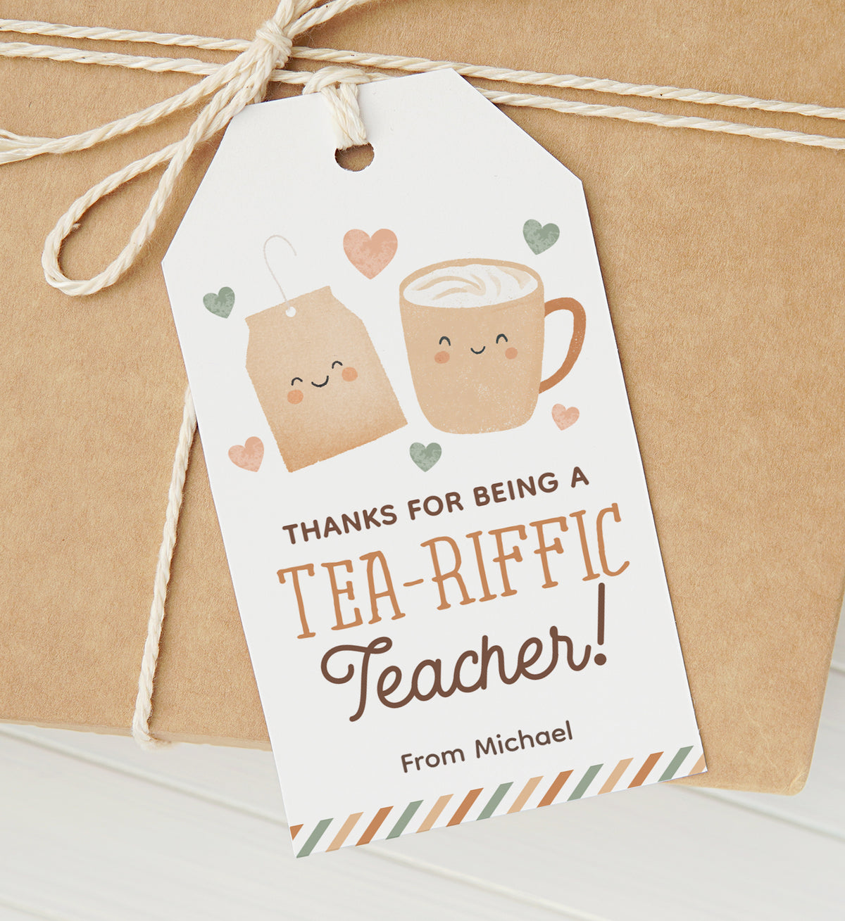 Tea-riffic Teacher Appreciation Tag Template