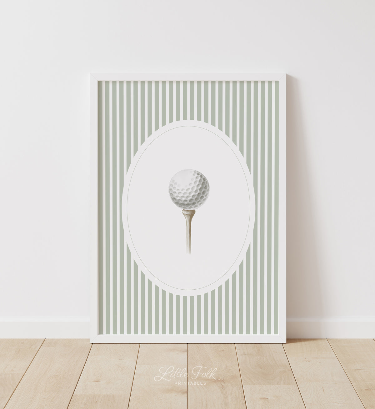 Sage Green Vintage Golf Ball Print