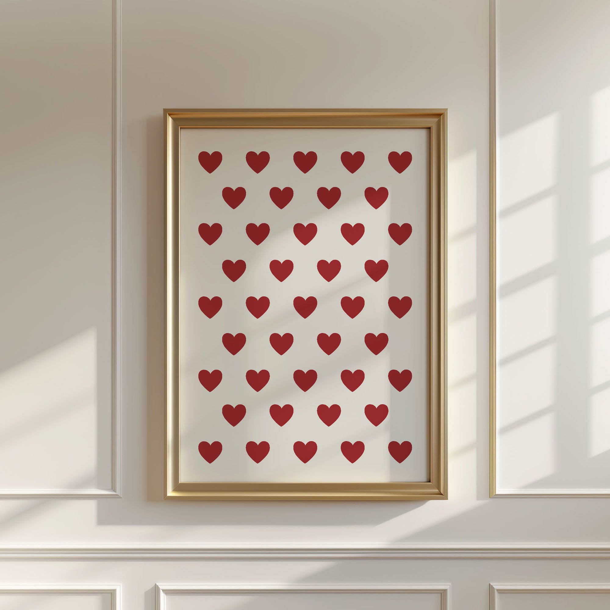 Little Red Hearts Print