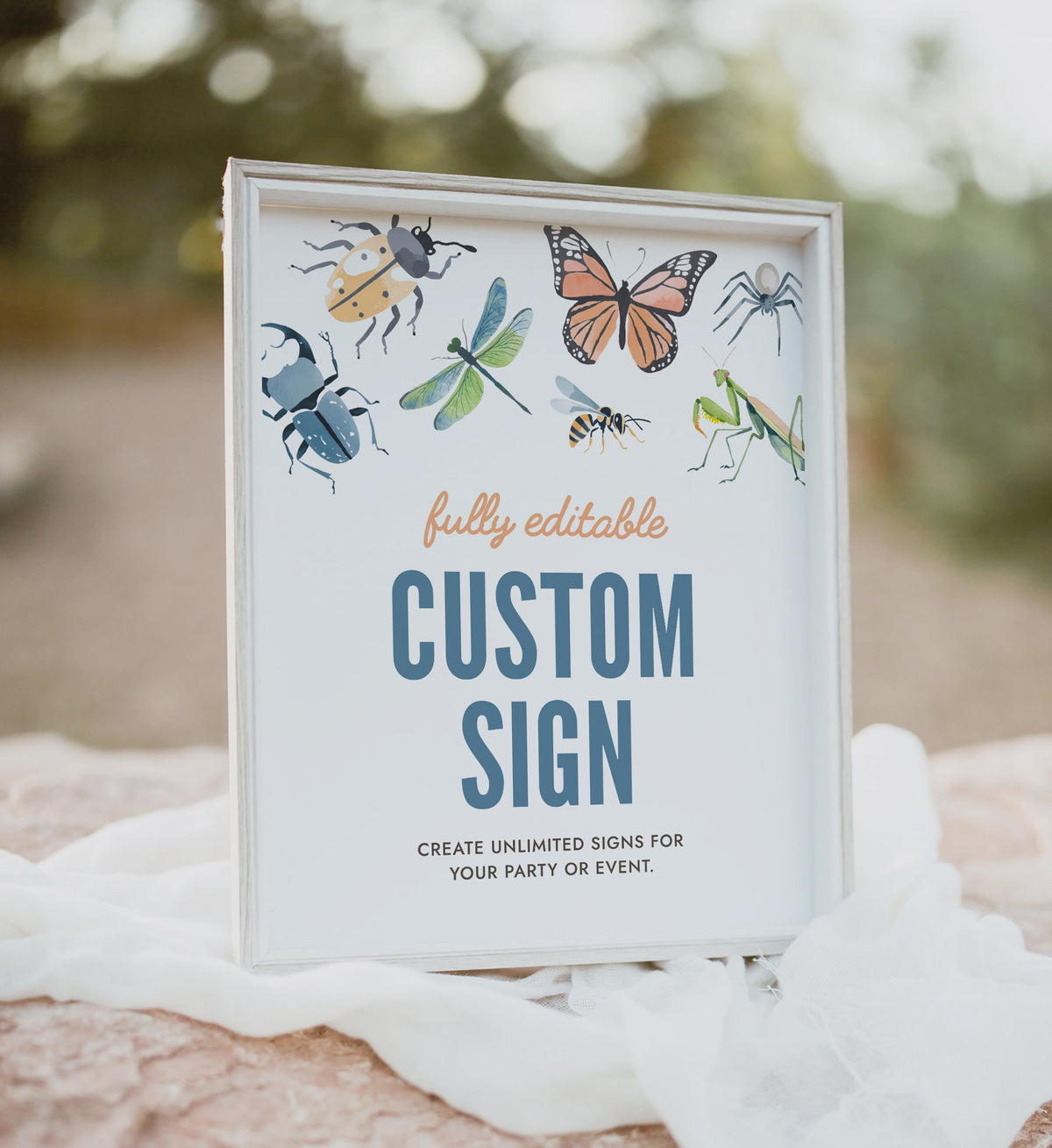 Editable Bug Birthday Custom Sign Templae