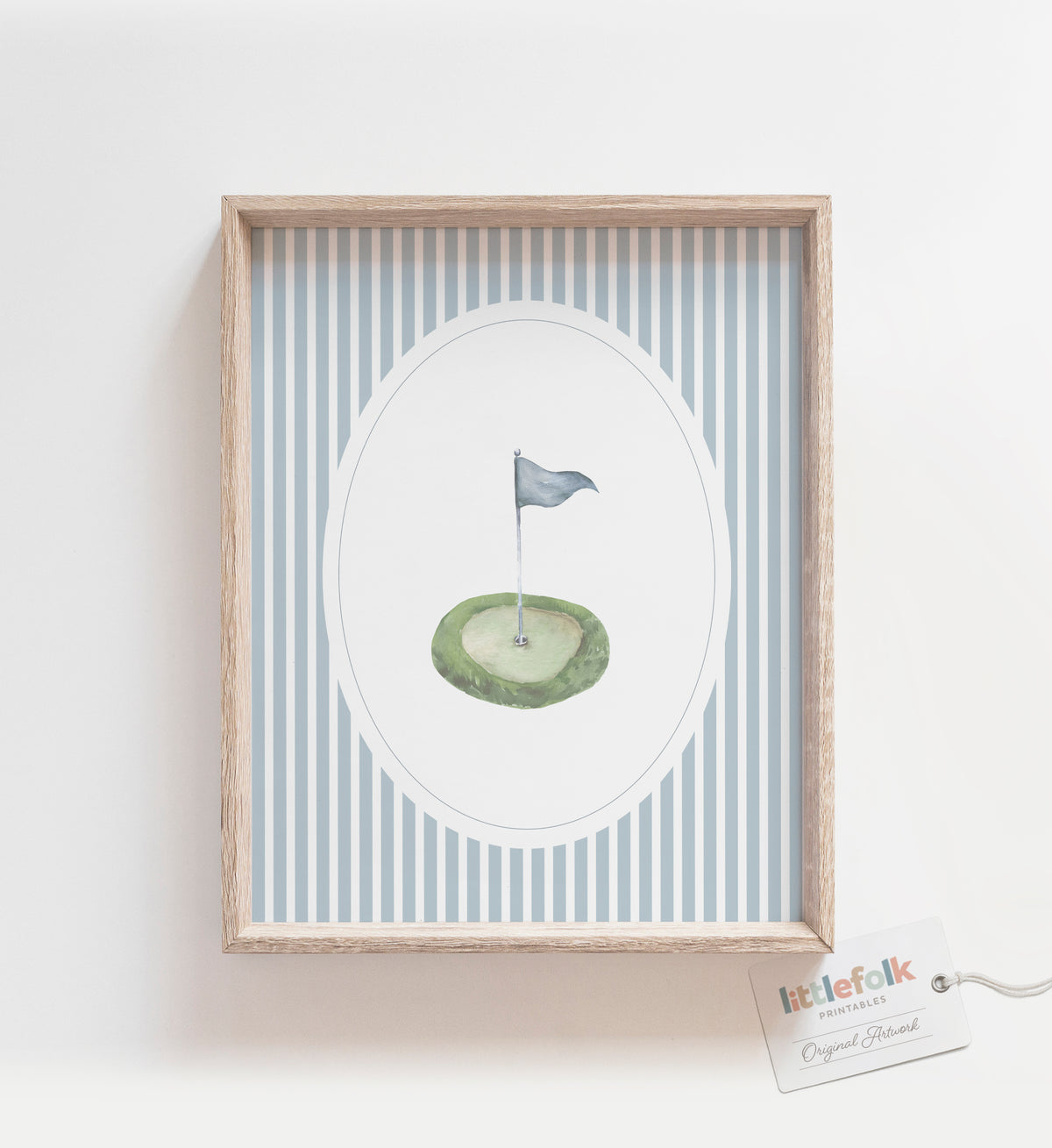 Blue Vintage Golf Course Print