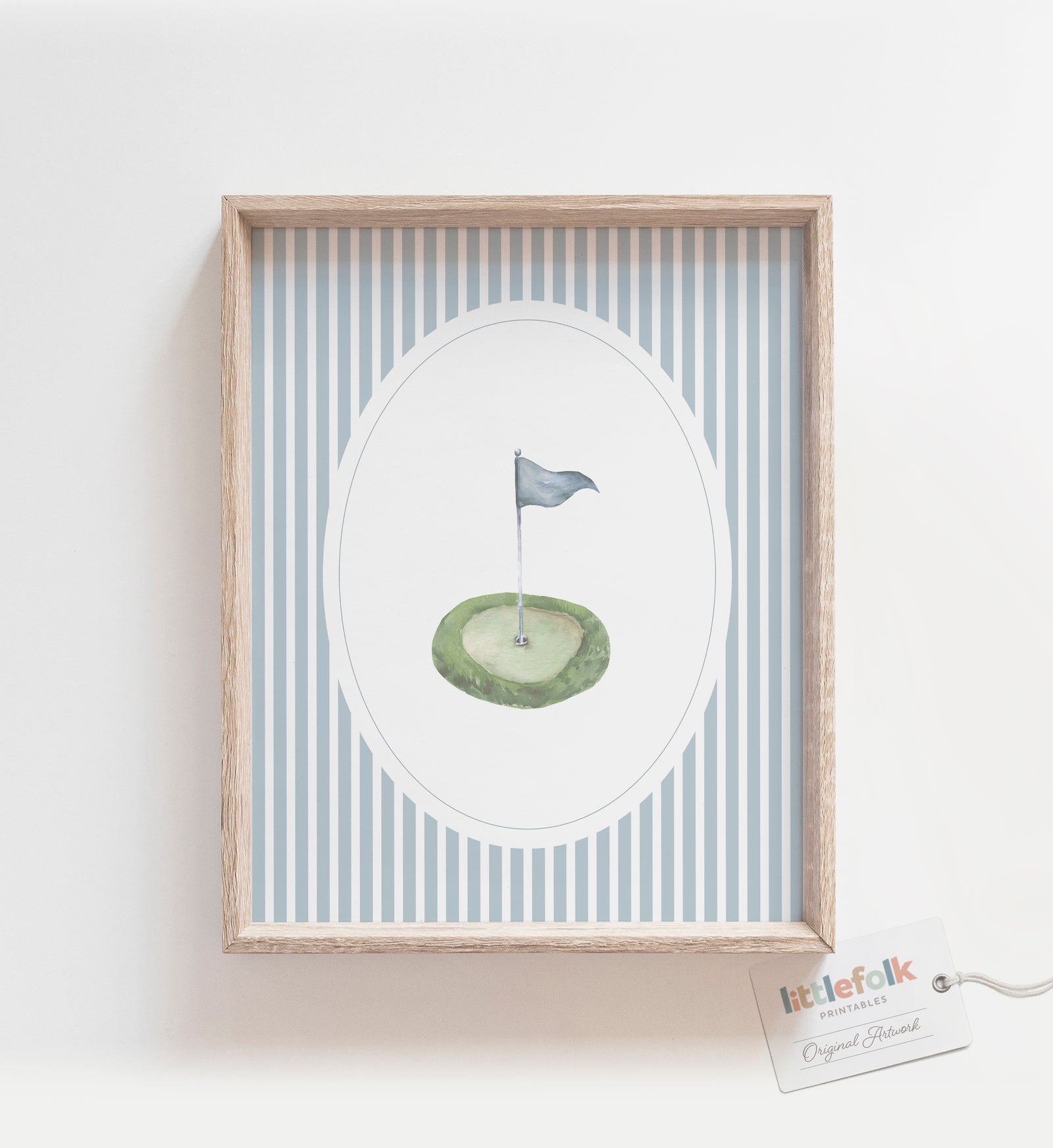 Blue Vintage Golf Course Print