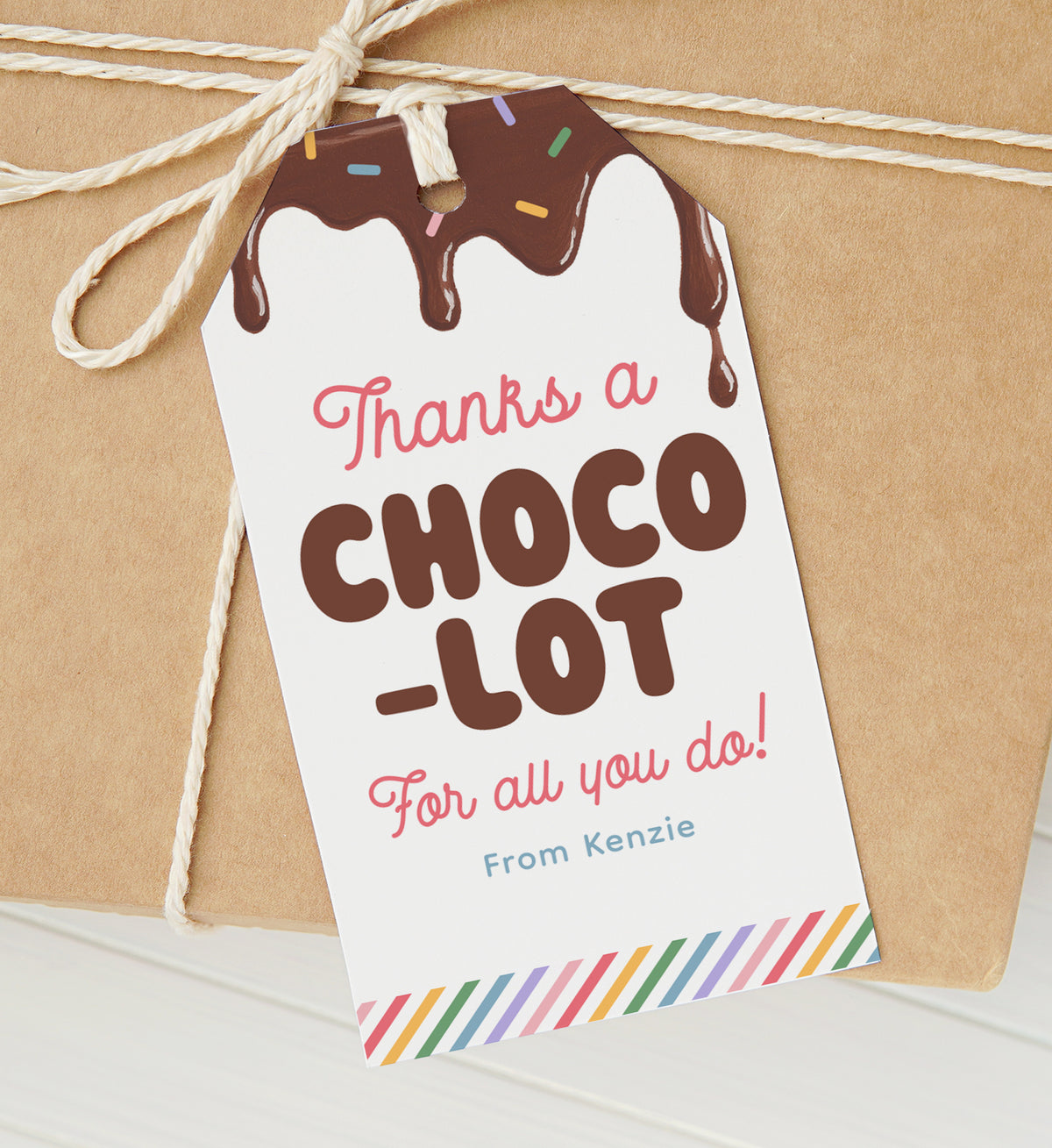 Chocolate Teacher Appreciation Tag Template