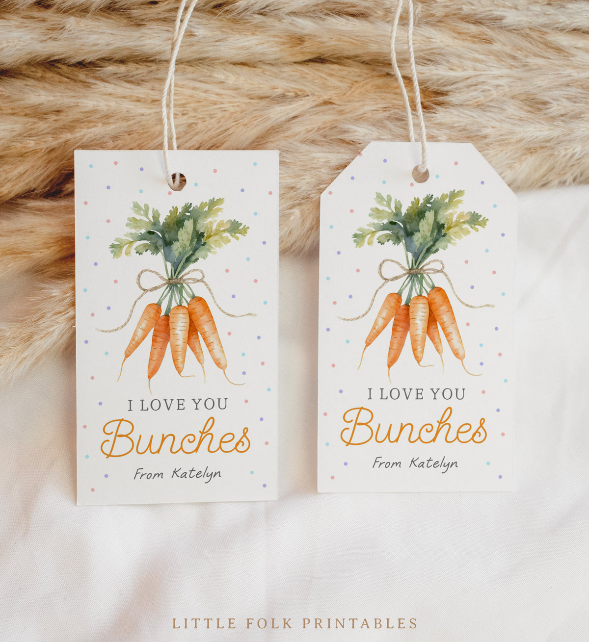 Love You Bunches Easter Tag Template