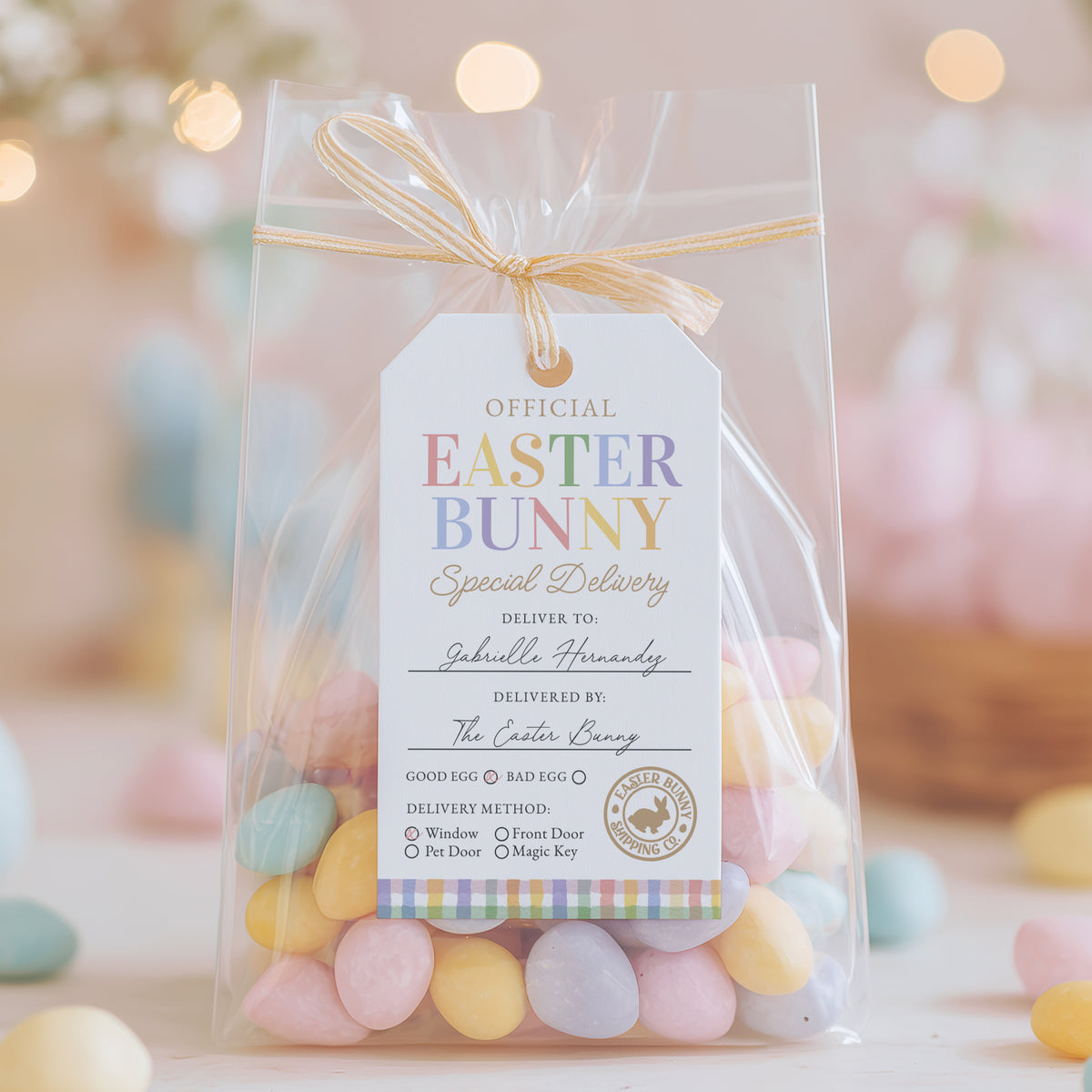 Gingham Easter Delivery Tag
