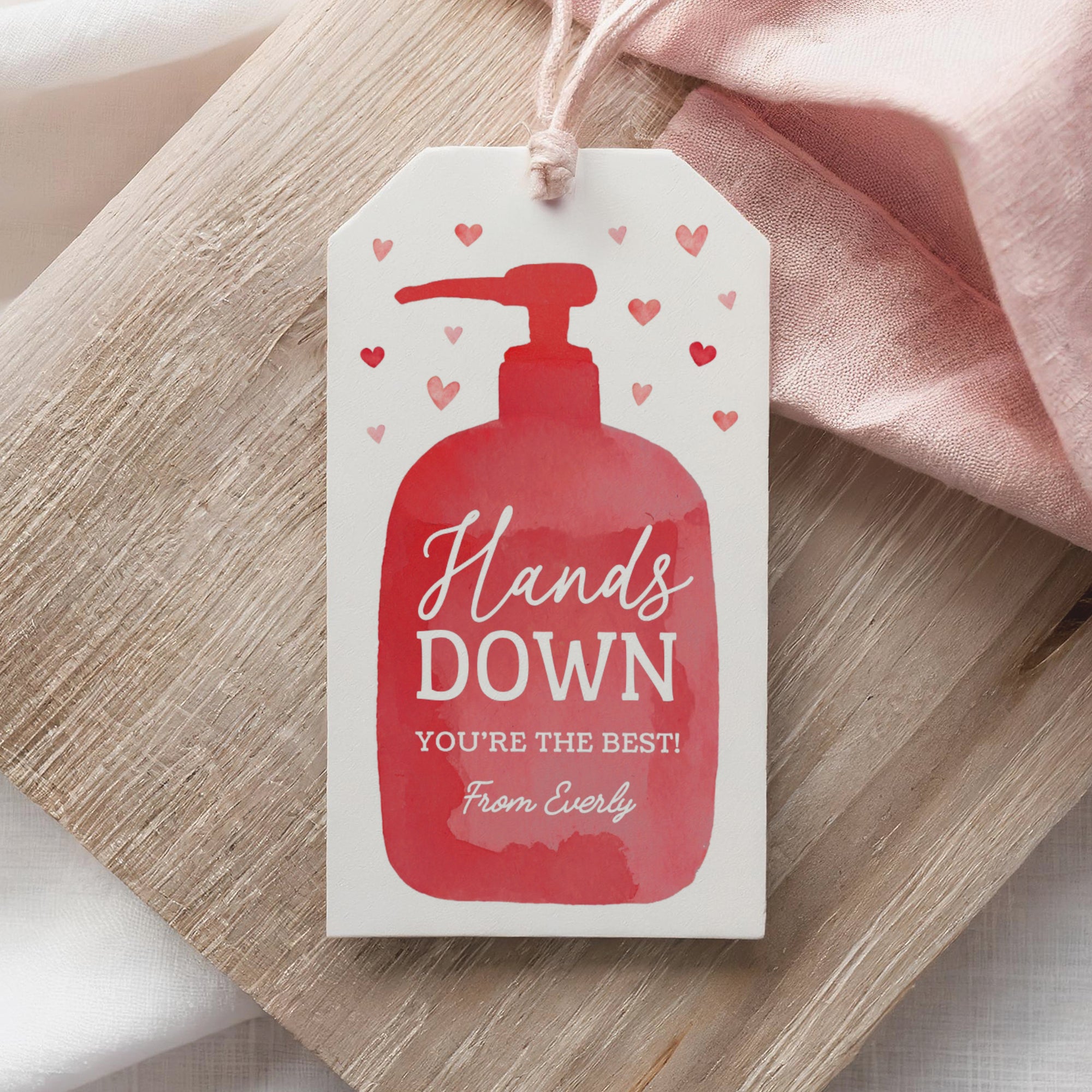 Hands Down Soap Valentine's Tag Template