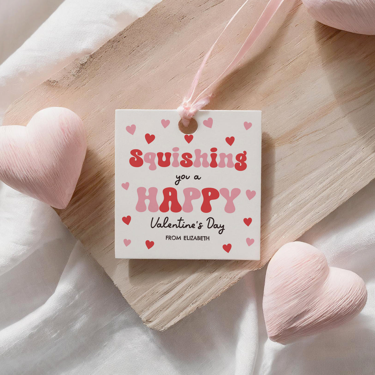 Squish Toy Valentine's Tag Template