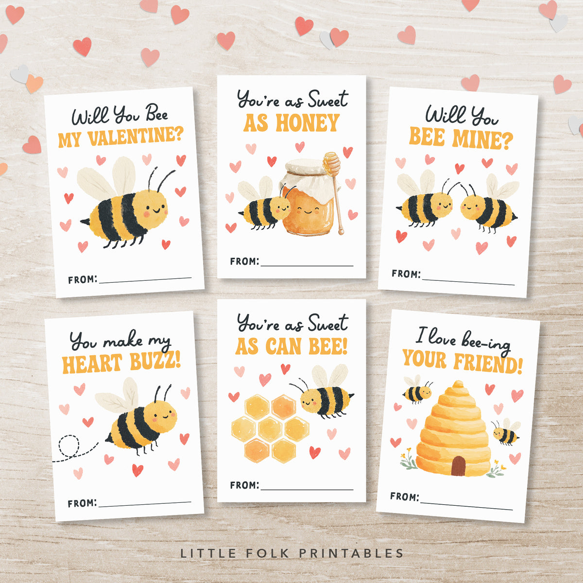 Bee Valentine's Cards