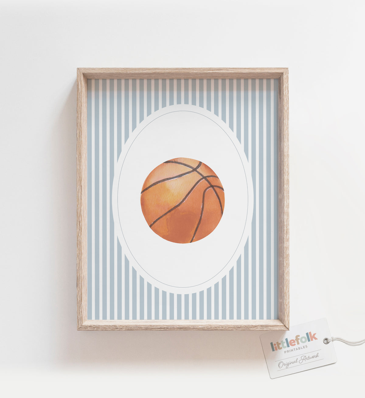 Blue Vintage Basketball Print
