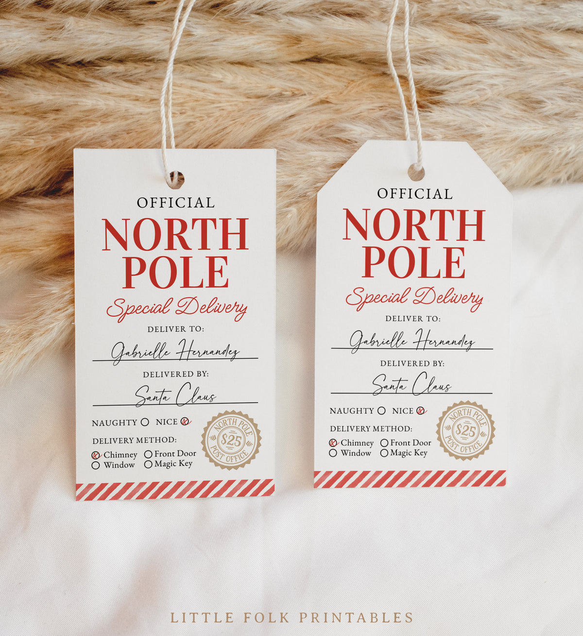 North Pole Delivery Holiday Tag Template