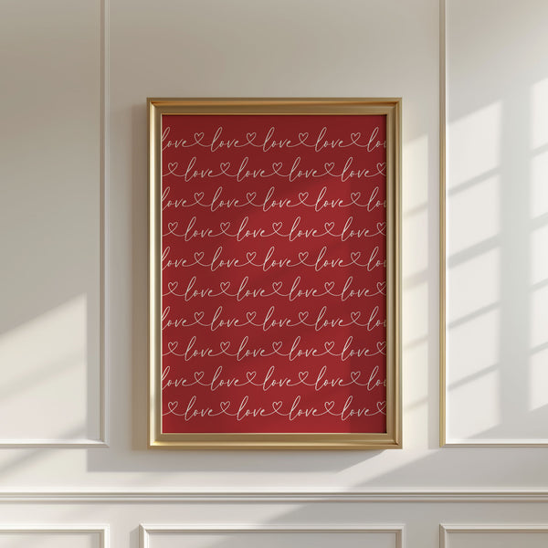 Fun Script Love Love Script Print - Little Folk Printables