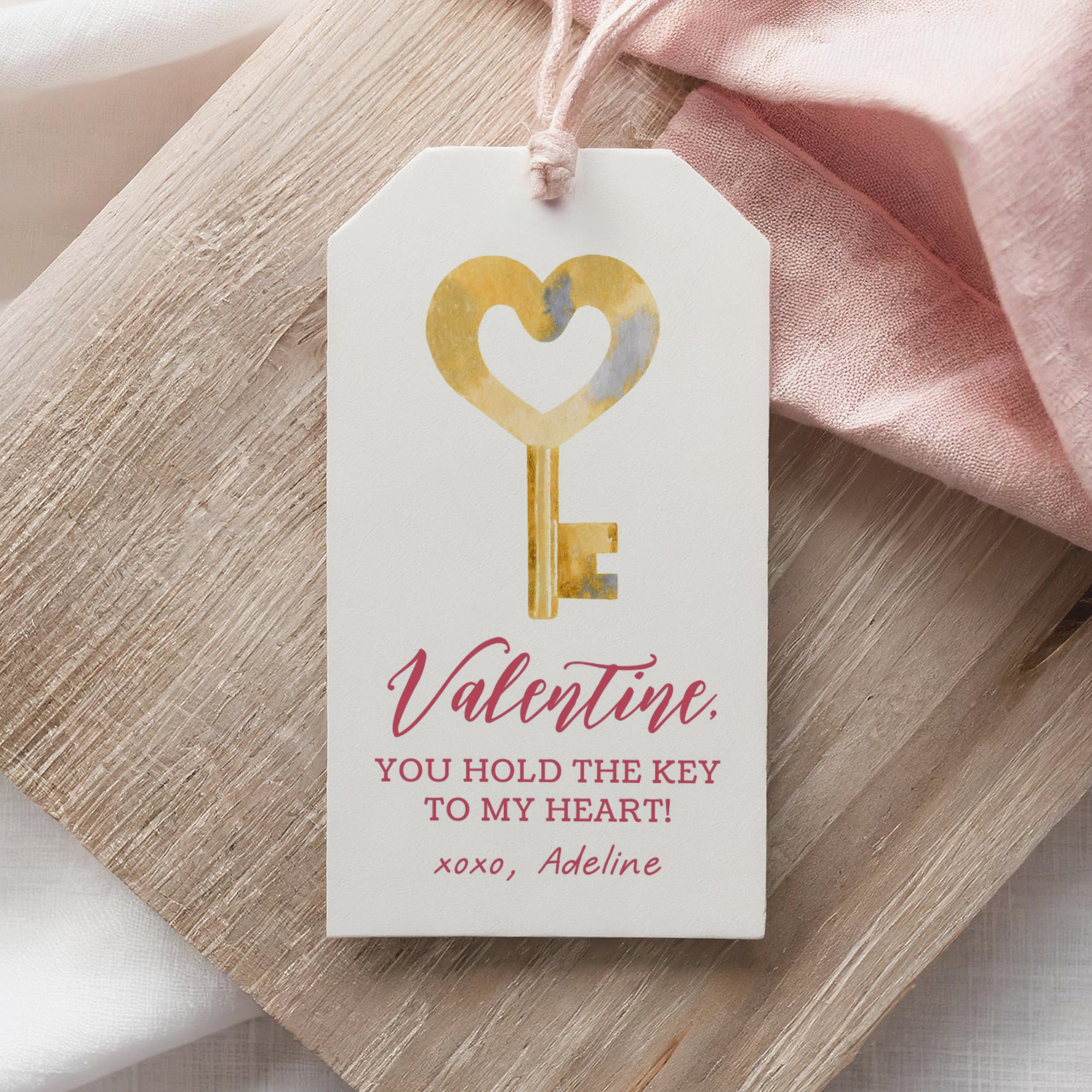 Key Valentine's Tag Template