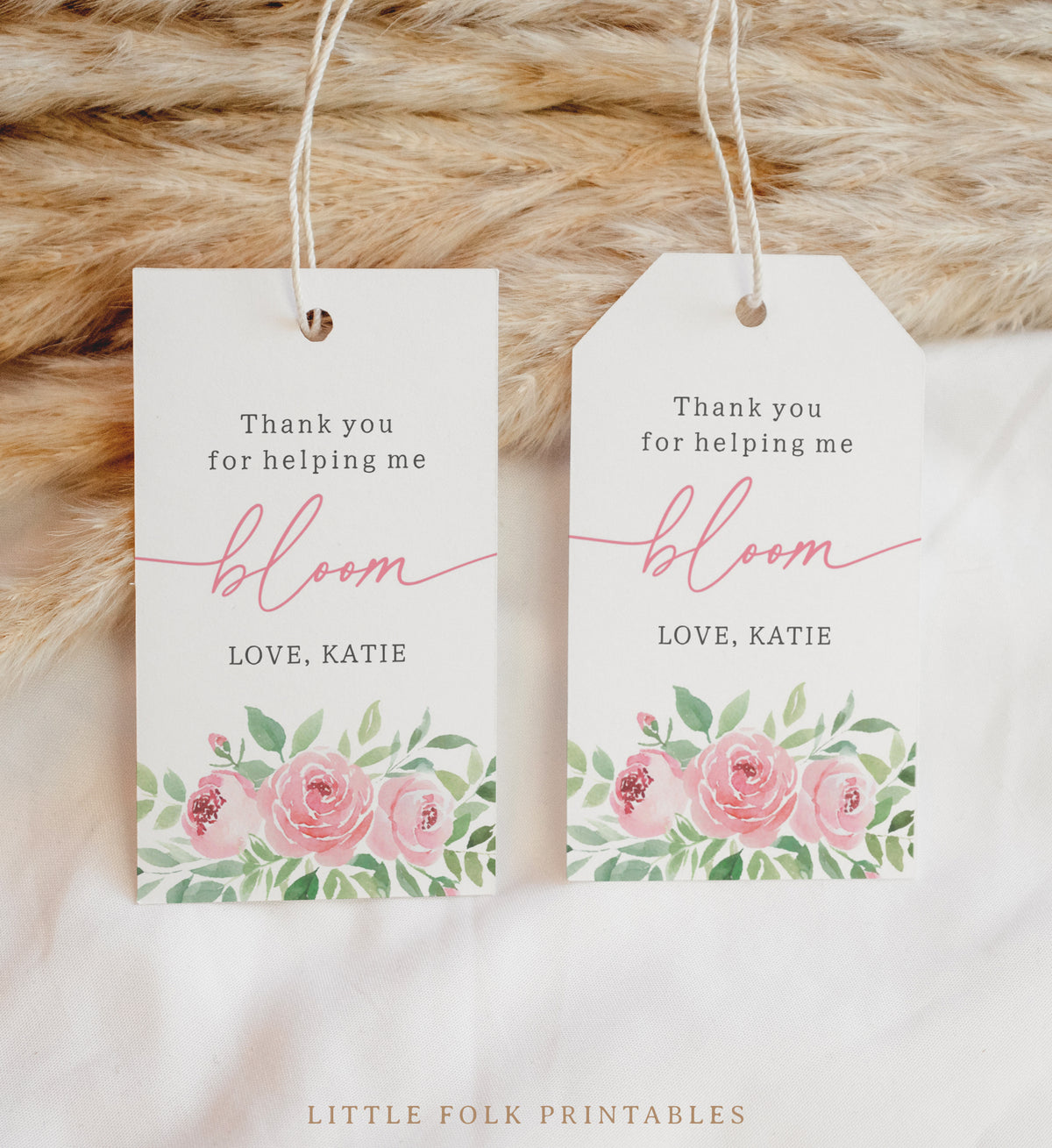 Thank You For Helping Me Bloom Tag Template