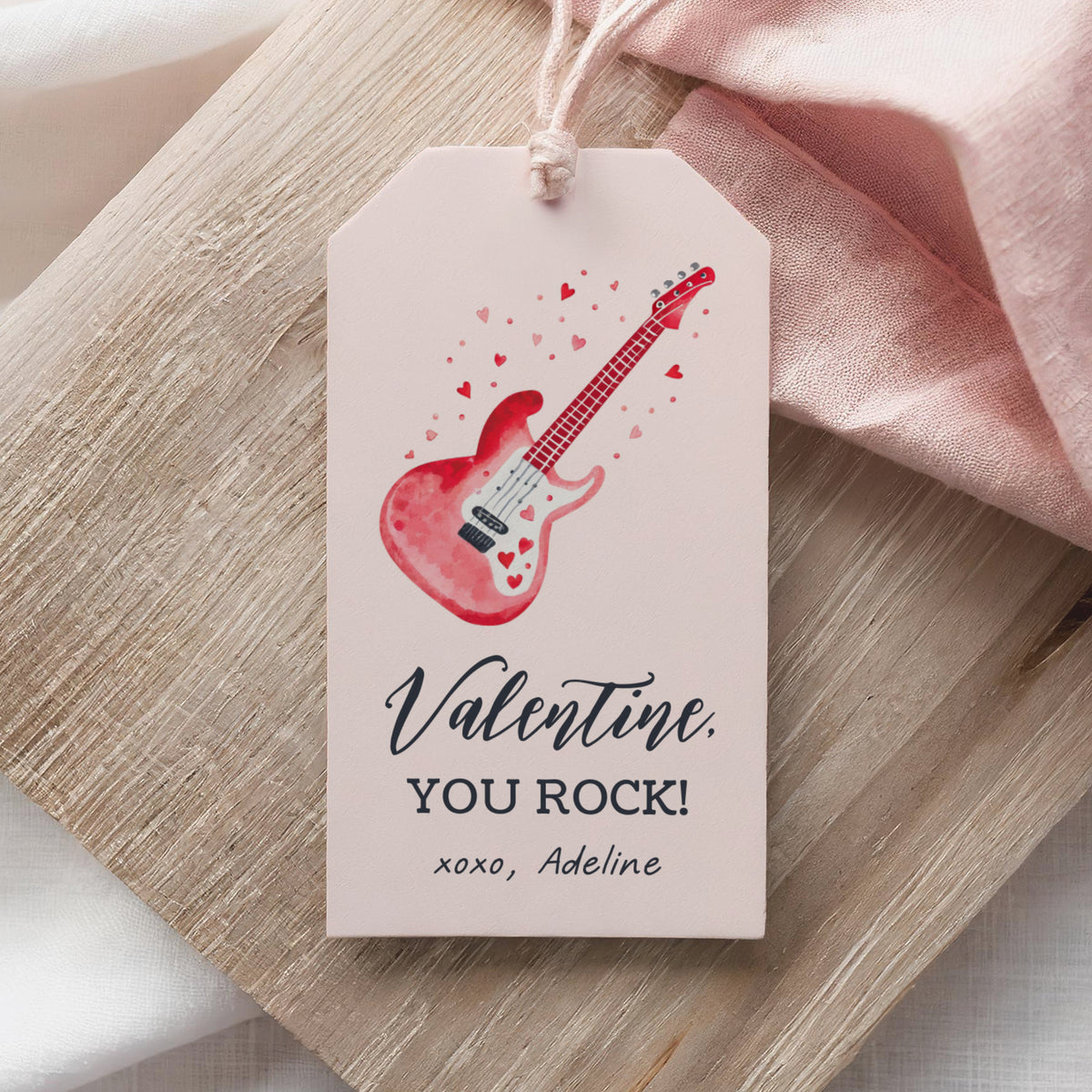 Guitar Valentine&#39;s Tag Template