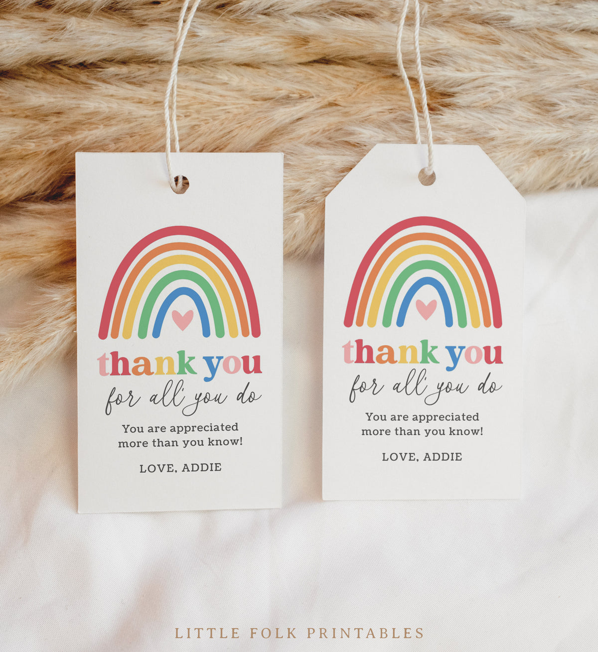 Rainbow Teacher Appreciation Tag Template