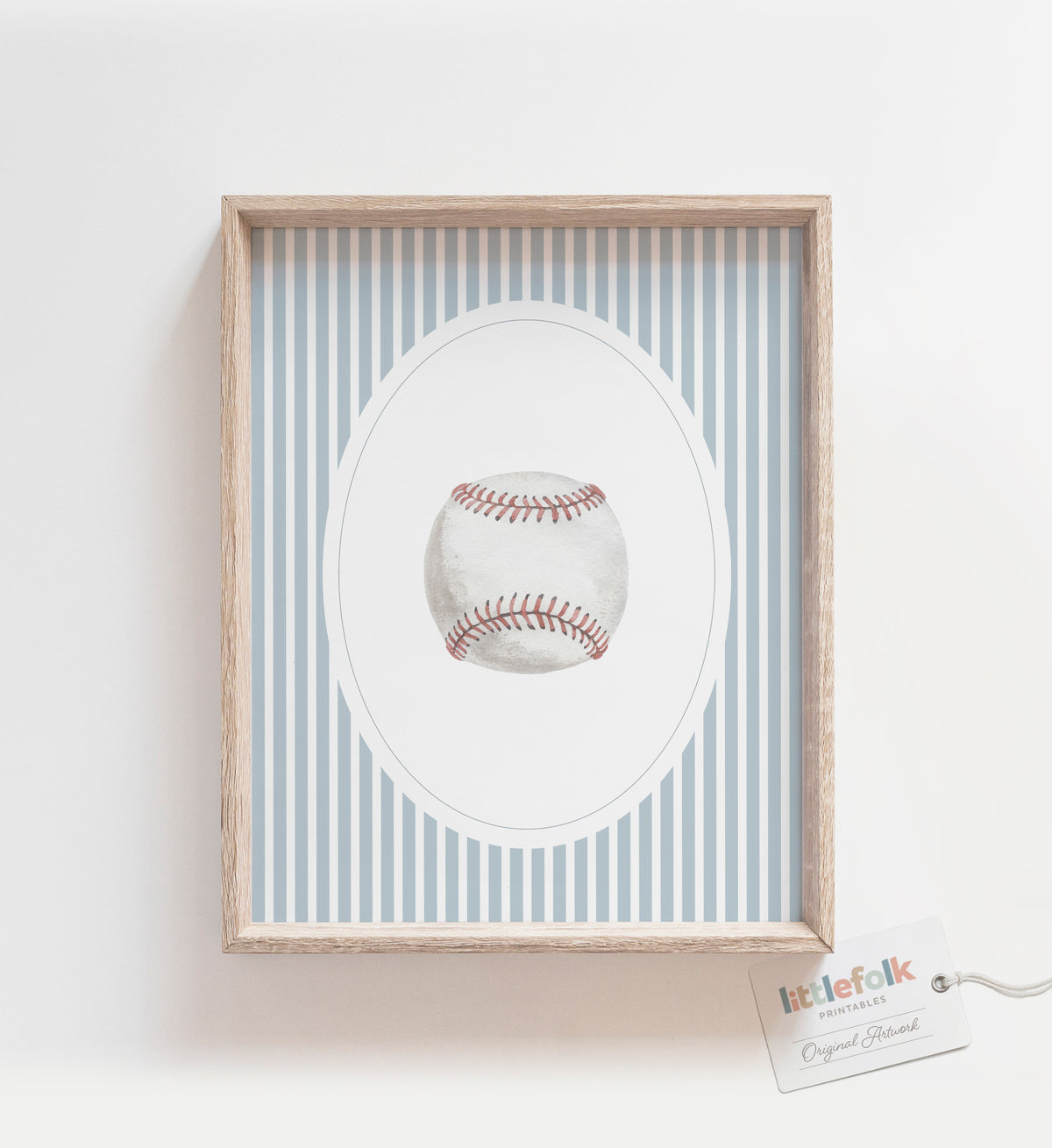 Blue Vintage Baseball Print