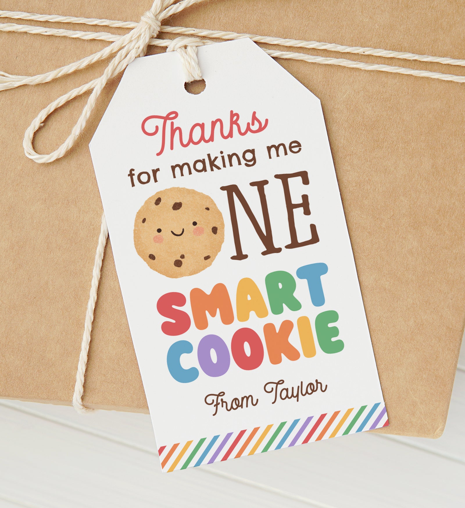 One Smart Cookie Teacher Appreciation Tag Template