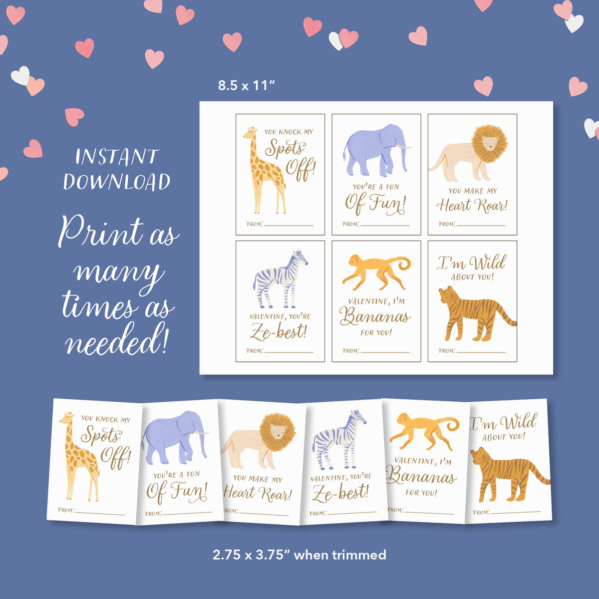 Safari Valentine&#39;s Cards