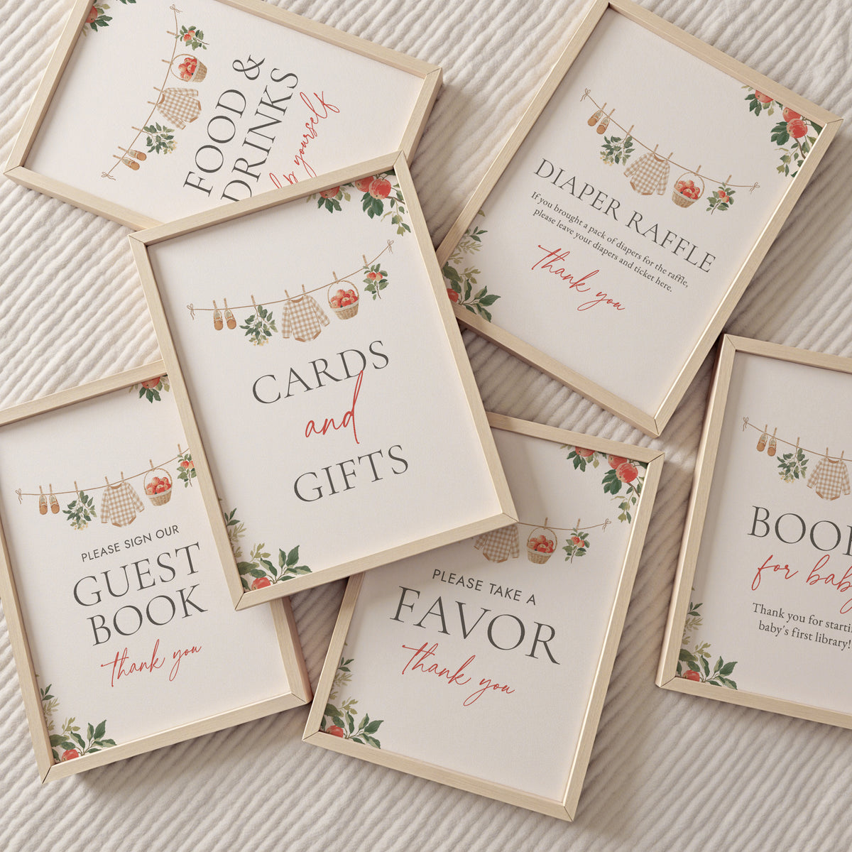 Apple Baby Shower Sign Bundle