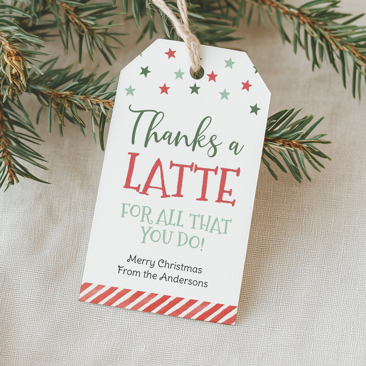 Thanks a Latte Holiday Tag Template