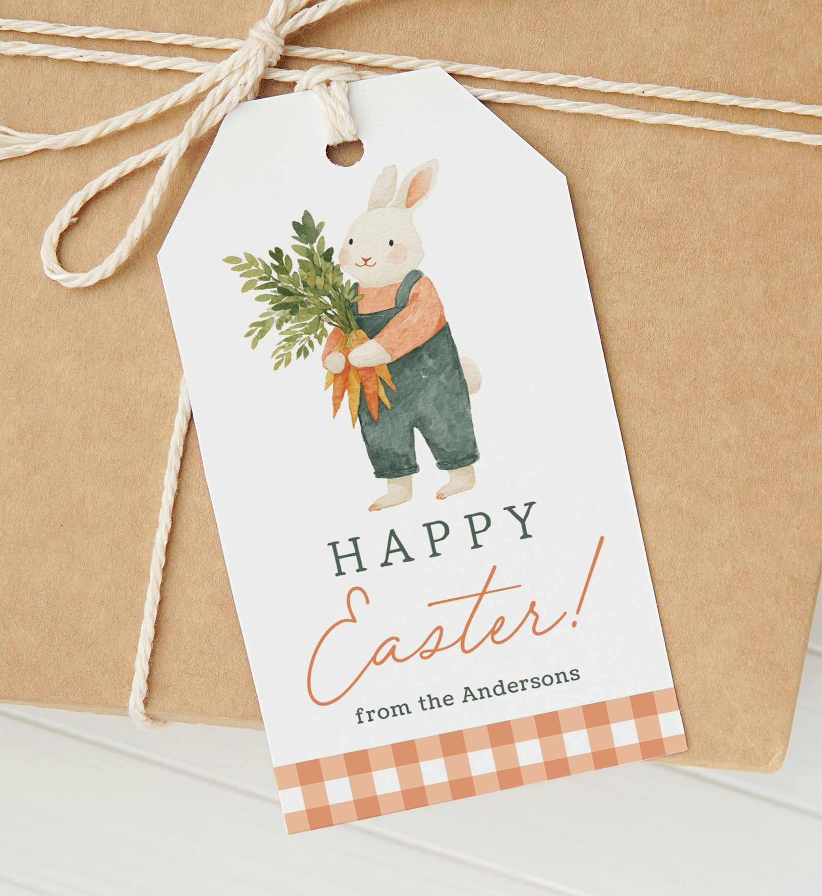 Vintage Bunny Easter Tag