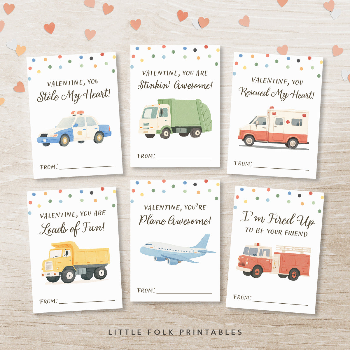 Vehicle Valentine's Cards