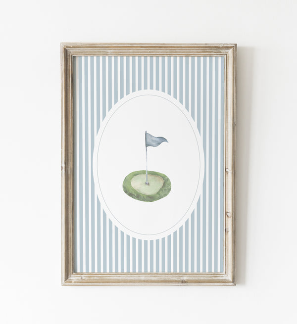 Blue Vintage Golf Course Print - Little Folk Printables