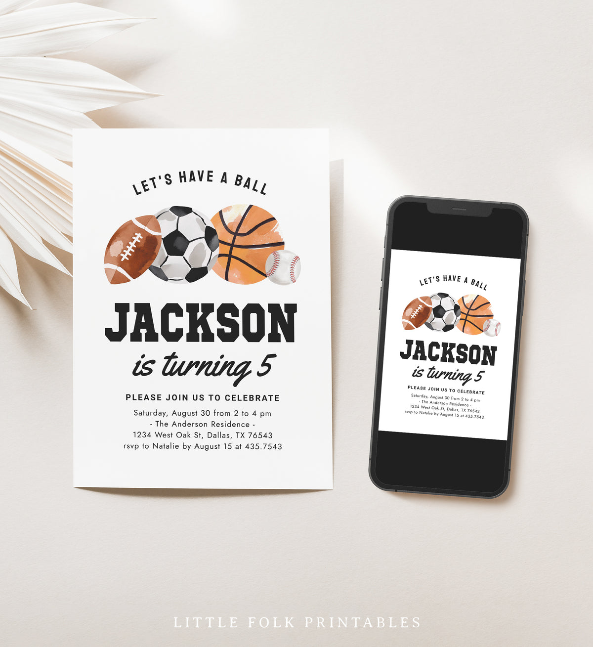 Sports Birthday Invitation