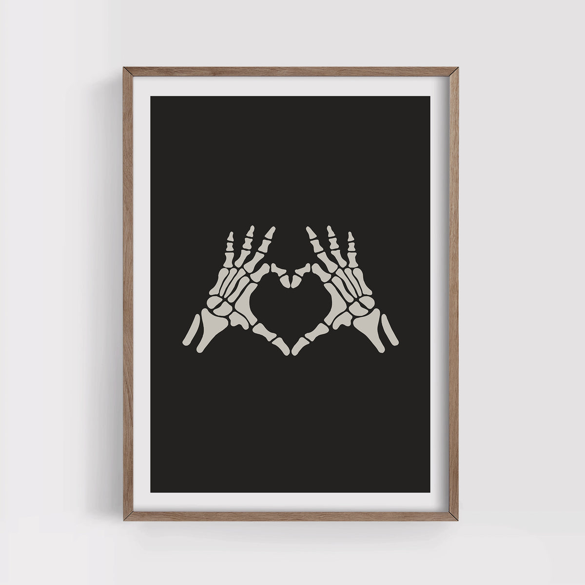 Skeleton Heart Hands Print