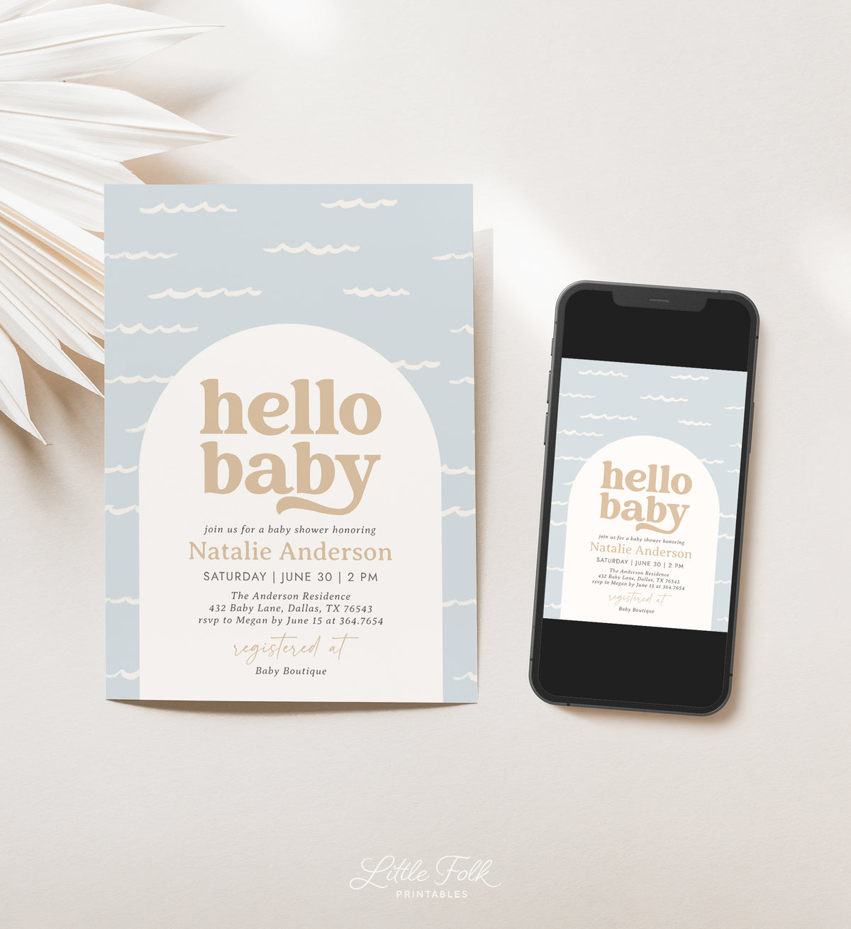Ocean Waves Baby Shower Invitation