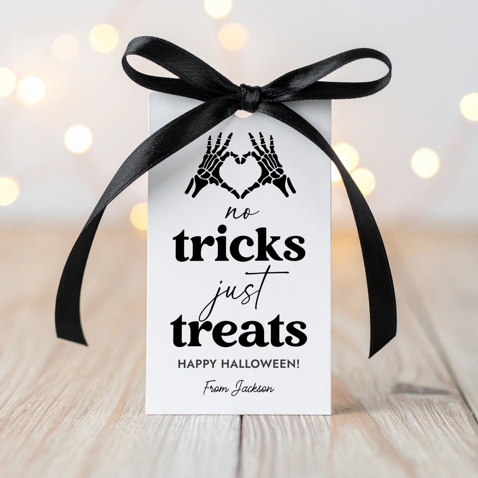 Halloween Tag Template (No Tricks Rectangle)
